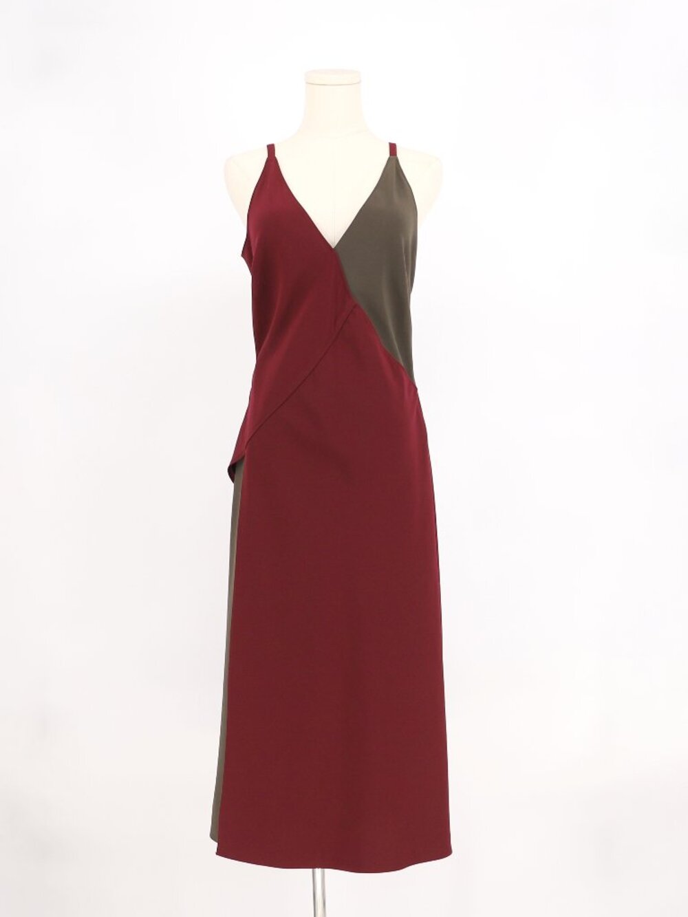 Tome Collective Two-Tone Asymmetrical Crepe Slip Dress Size 4 - Picture 2 of 8